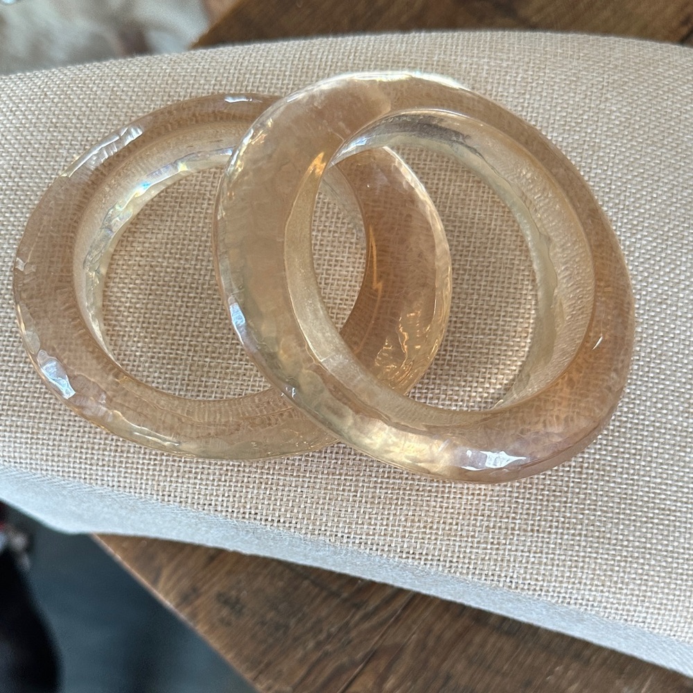 Taupe Translucent Acrylic Bangle Bracelets